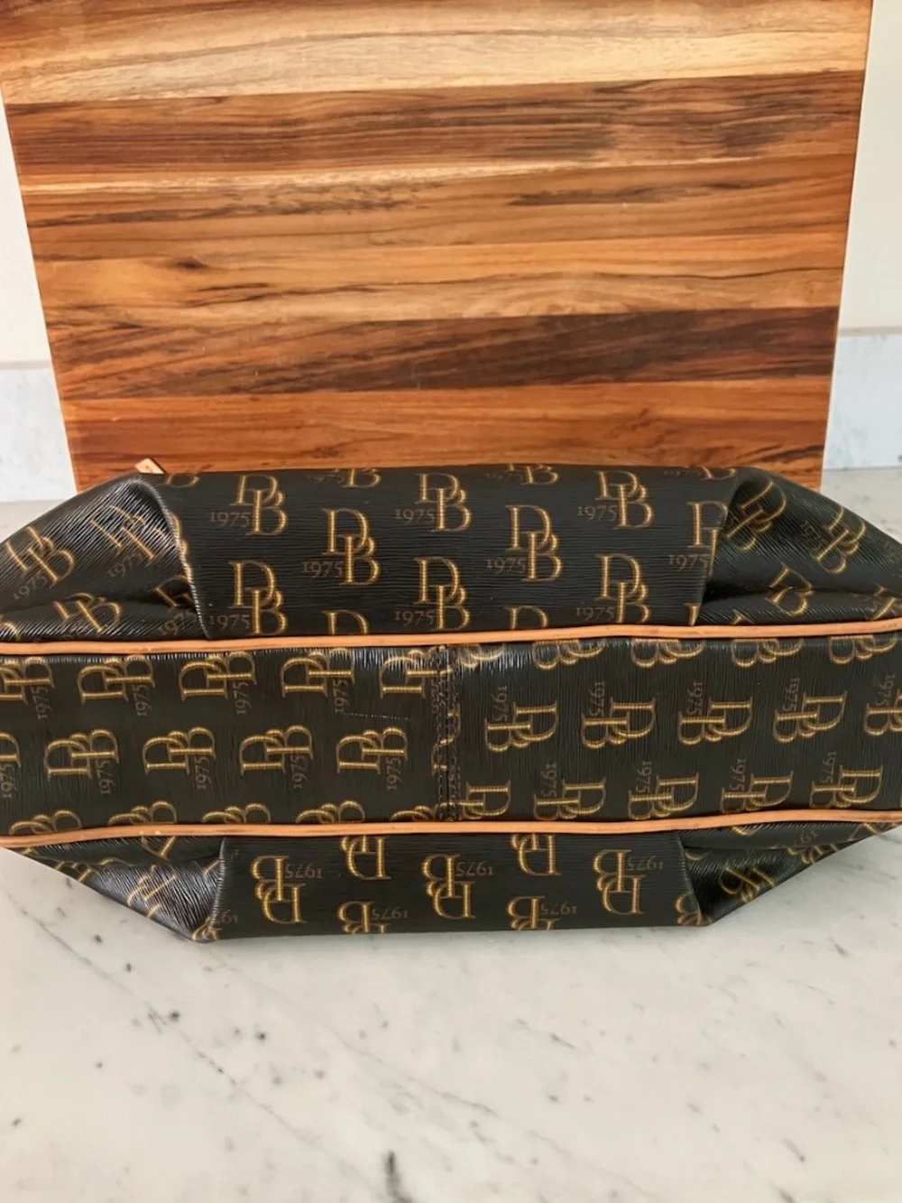 Dooney & Bourke East/West Collins Hobo | Signature DB Canvas | Brown/Tan